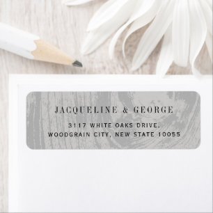 Rustic White Wood Grain Winter Wedding Address