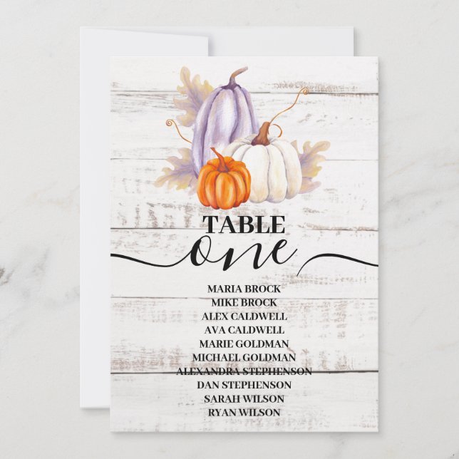 Rustic White Wood Watercolor Pumpkin Sunflower   I Invitation (Front)