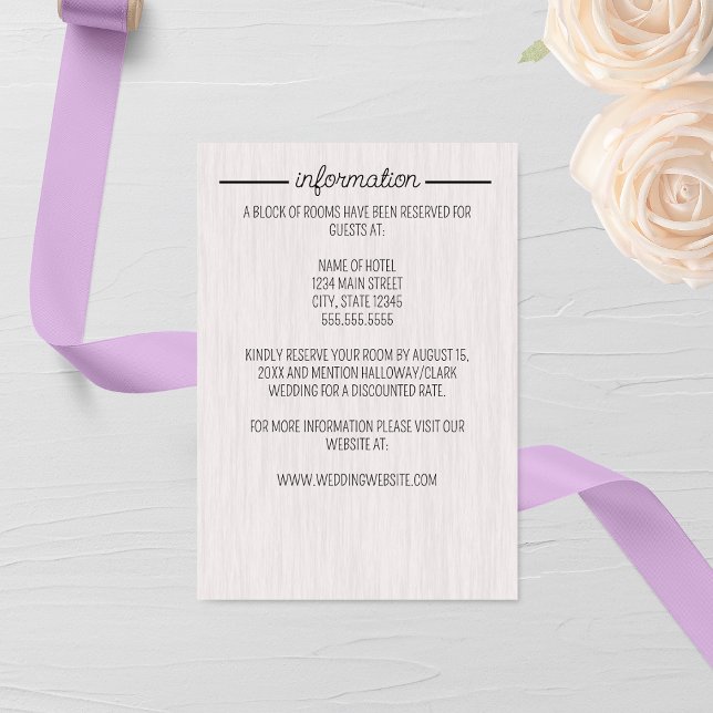Rustic White Wood Wedding Enclosure Card (Creator Uploaded)