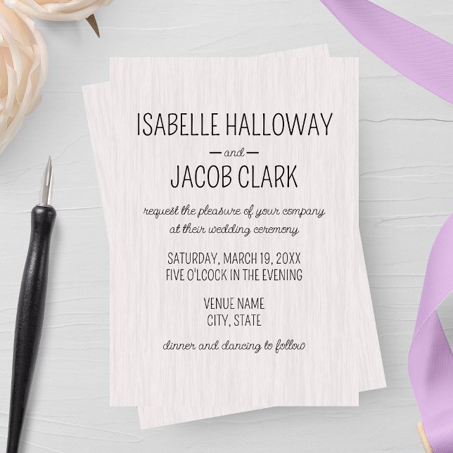 Rustic White Wood Wedding Invitation (Creator Uploaded)