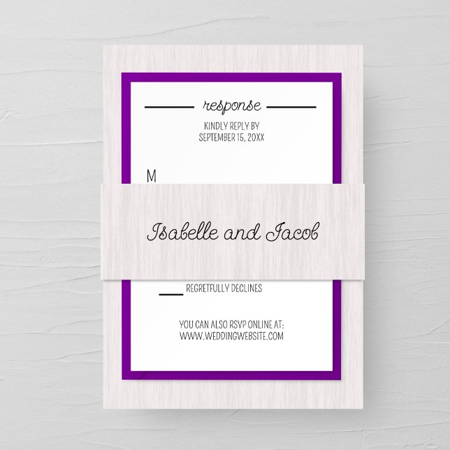Rustic White Wood Wedding Invitation Belly Band (Creator Uploaded)