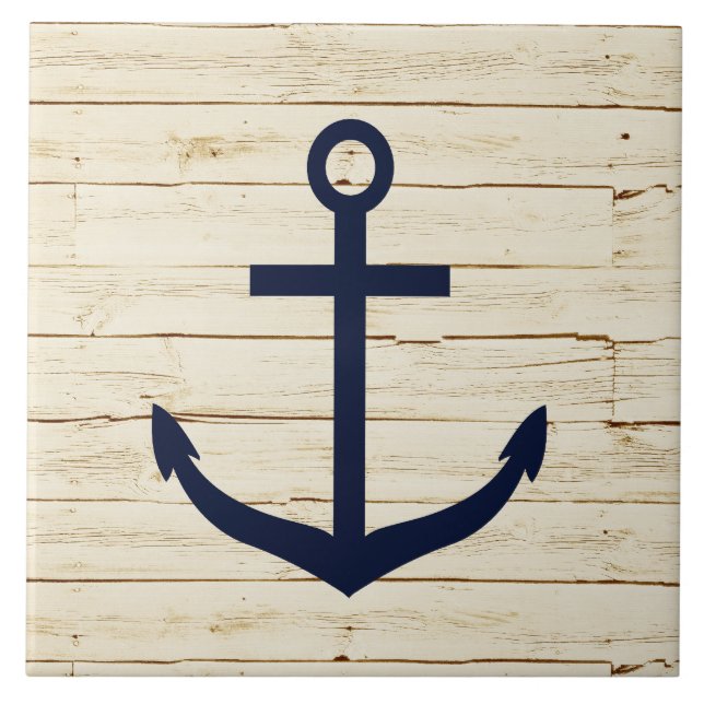 Rustic White Wood with Anchor Tile (Front)