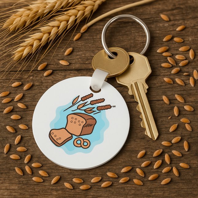Rustic Whole Grain Bread Farmhouse Food Key Ring (Creator Uploaded)