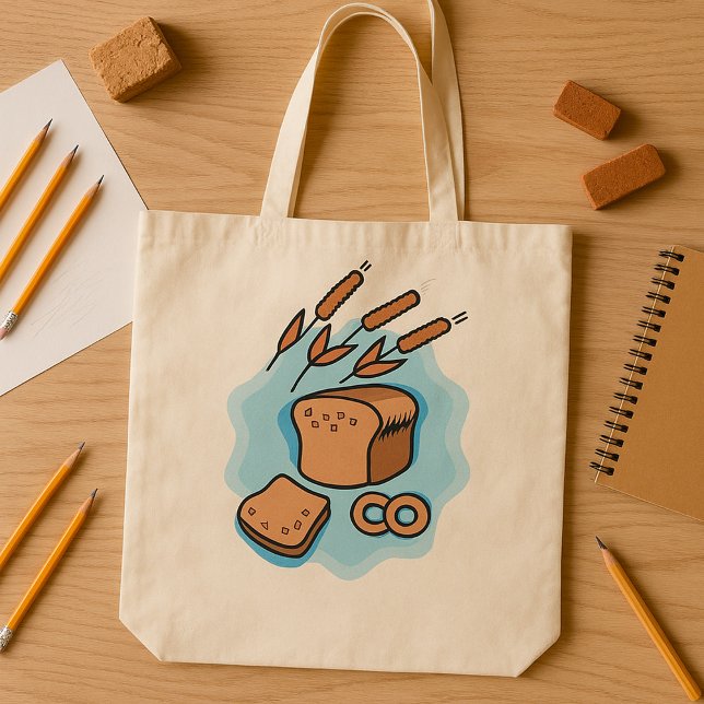 Rustic Whole Grain Bread Farmhouse Food Tote Bag (Creator Uploaded)