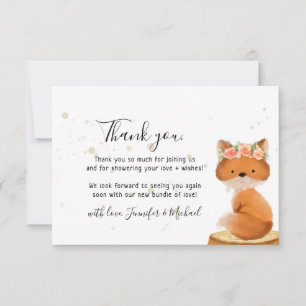 Rustic wild animal FOX Thank You Card
