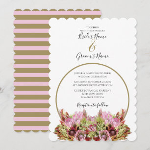 Rustic Wild Flower Bouquet Wedding Invitations