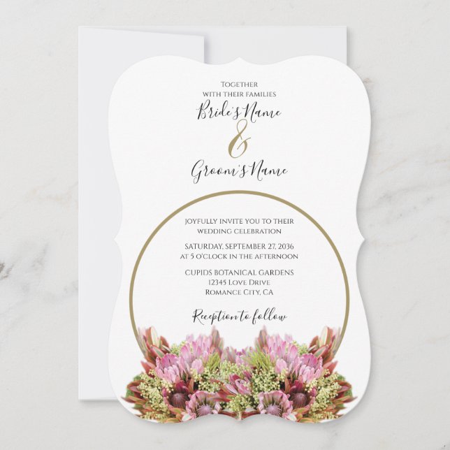Rustic Wild Flower Bouquet Wedding Invitations (Front)