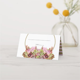 Rustic Wild Flower Bouquet Wedding Place Card
