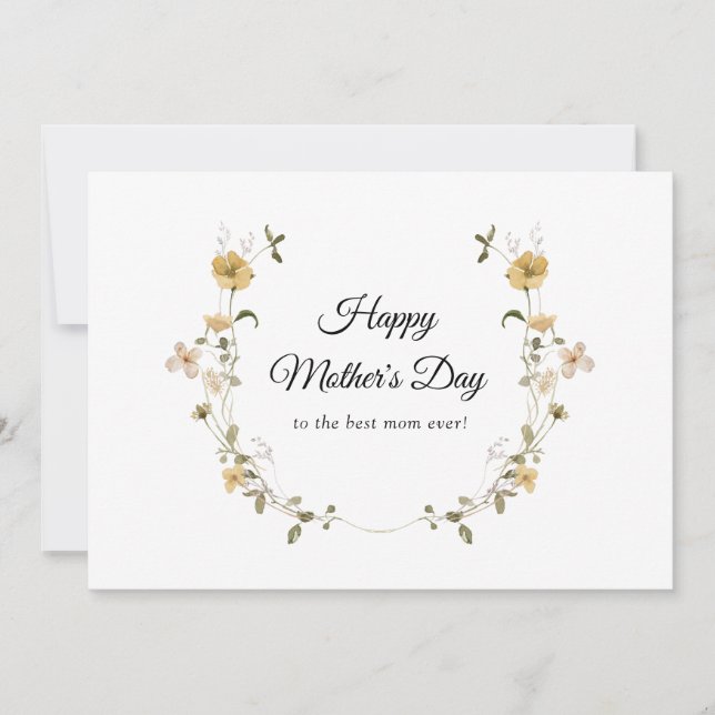 Rustic wild flower happy mother's day card (Front)