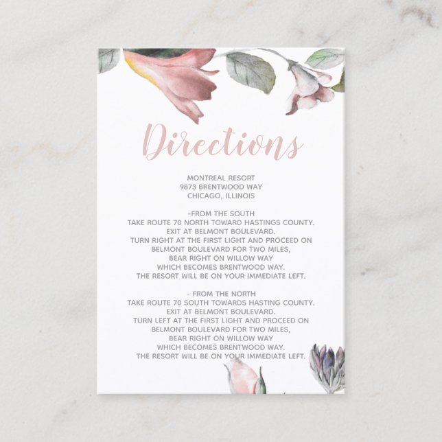 Rustic Wild Flowers Wedding Business Card (Front)
