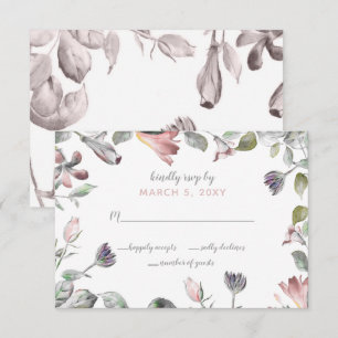 Rustic Wild Flowers Wedding Invitation
