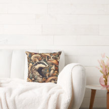 Rustic Wild Nature Mushroom Badger Whimsical Vibes