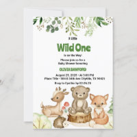 Rustic Wild One Forest Creatures Baby Shower 