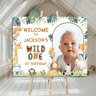 Rustic Wild One Safari 1st Birthday Welcome Sign