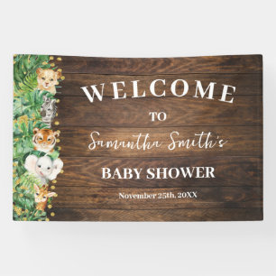 Rustic Wild Safari Welcome Baby Shower Banner