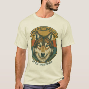 Rustic Wild Spirit Wolf Vintage Badge T-Shirt