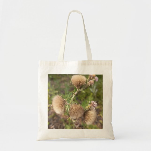 Rustic Wild Thistle Tote Bag for Nature Lovers (Front)
