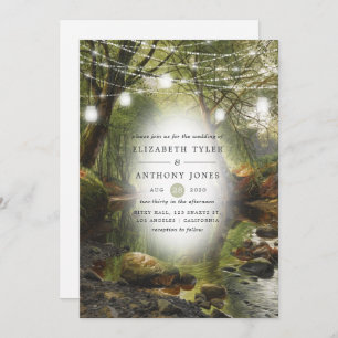 Rustic Wild Woodland Greenery Wedding Invitation