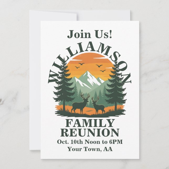 Rustic Wilderness Family Reunion Holiday Card (Front)