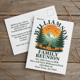 Rustic Wilderness Family Reunion Holiday Postcard