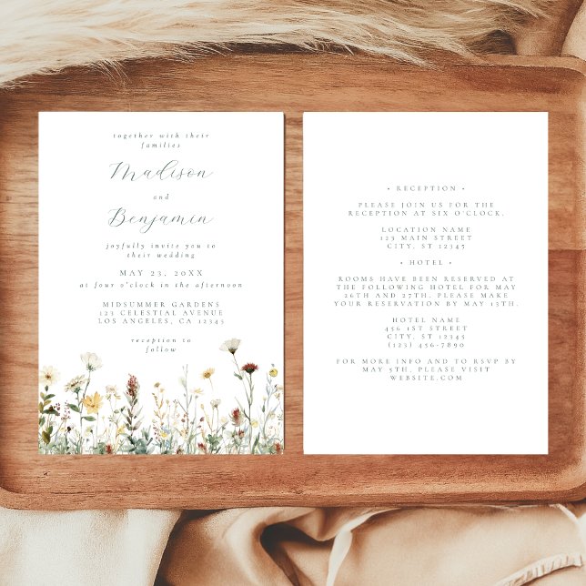 Rustic Wildflower All in One Wedding Invitation (Creator Uploaded)