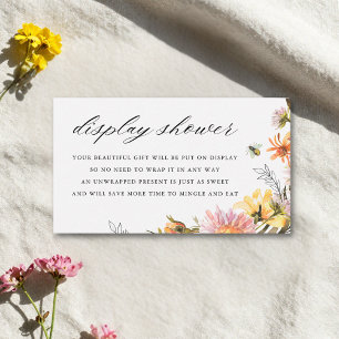 Rustic Wildflower and Bee Bridal Display Shower Enclosure Card