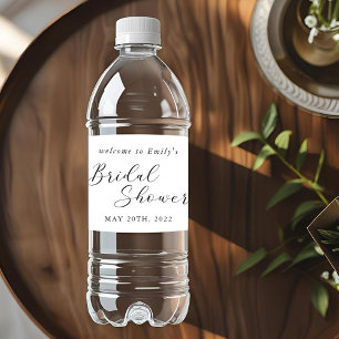 Rustic Wildflower and Bee Bridal Shower Water Bottle Label