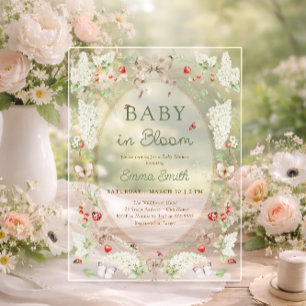 Rustic Wildflower Baby in Bloom Baby Shower  Acrylic Invitations