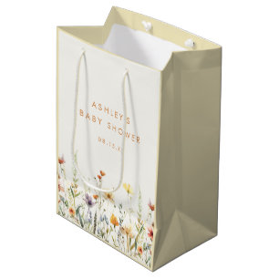 Rustic Wildflower Baby Shower Medium Gift Bag