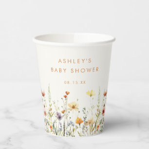 Rustic Wildflower Baby Shower Paper Cups
