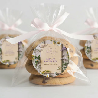 Rustic Wildflower Baby Shower Thank You Favour Classic Round Sticker