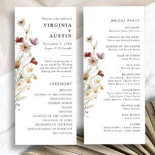 Rustic Wildflower Boho Wedding Programme