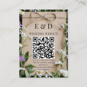 Rustic Wildflower Botanical Kraft Wedding Enclosure Card