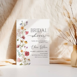 Rustic Wildflower Bridal Shower- Boho Floral Party Invitation
