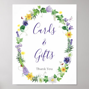 Rustic Wildflower Bridal Shower Cards Gifts Sign