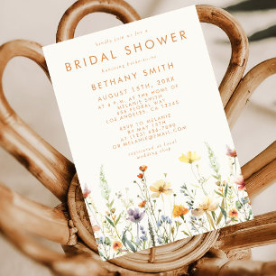 Rustic Wildflower Bridal Shower Invitation
