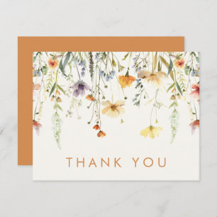 Rustic Wildflower Bridal Shower Thank You Card