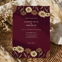 Rustic Wildflower Burgundy Floral Wedding