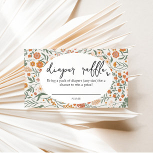 Rustic Wildflower Diaper Raffle Entry Enclosure Card