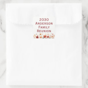 Rustic Wildflower Family Reunion Square Sticker