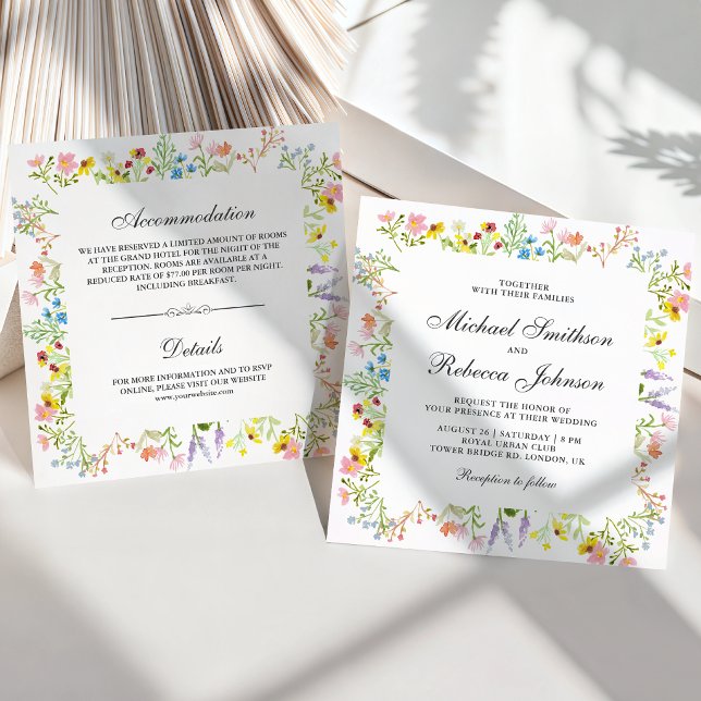 Rustic Wildflower Floral All in One Wedding Invitation (Creator Uploaded)
