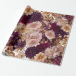 Rustic Wildflower Floral Burgundy & Blush  Wedding Wrapping Paper<br><div class="desc">Add a romantic floral touch to your gift wrapping with this rustic wildflower wrapping paper, featuring soft watercolor blooms in burgundy, blush, and ivory tones. Perfect for bridal shower gifts, wedding favours, bridesmaid proposals, or rustic-themed packaging. This wrapping paper coordinates beautifully with our matching invitation suite and wine gift boxes...</div>