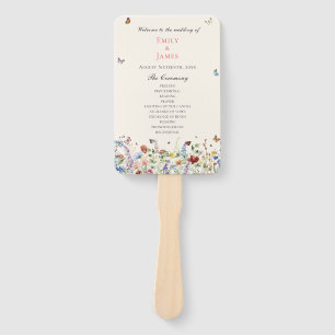 Rustic Wildflower Floral Wedding Hand Fan