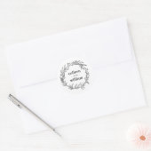 Rustic Wildflower Folk Wedding Classic Round Sticker (Envelope)