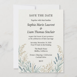 Rustic Wildflower & Greenery Save the Date Invitation