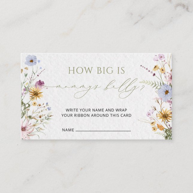 Rustic Wildflower How Big Is Mummy's Belly Enclosure Card (Front)