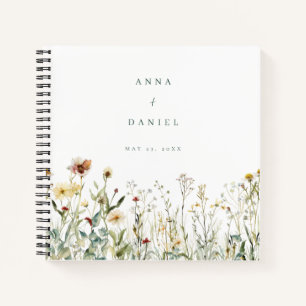 Rustic Wildflower Meadow Wedding Guest Book