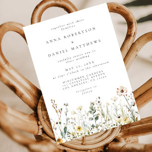 Rustic Wildflower Meadow Wedding Invitation