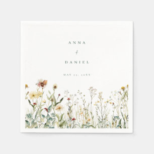Rustic Wildflower Meadow Wedding Napkin