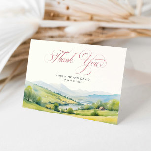 Rustic Wildflower Meadow Wedding Thank You Card